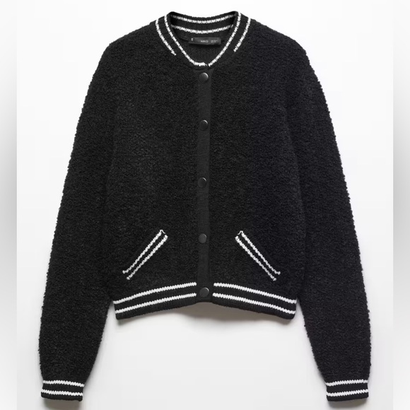 Mango Black and White Textured Jacket - Picture 11 of 13